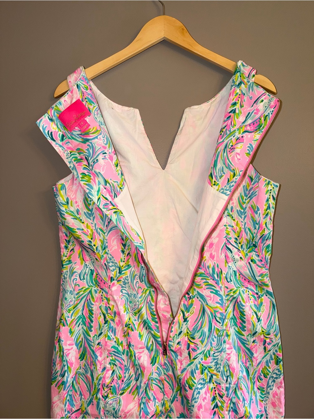 Lilly Pulitzer Mila Shift Dress | Pink & Teal | Size 14 - Picture 9 of 11